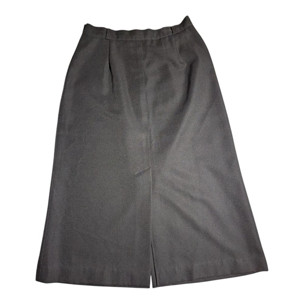 Vtg 1970s Panther Black A-Line Knee Length High Rise Minimalist Skirt Sz 11 12